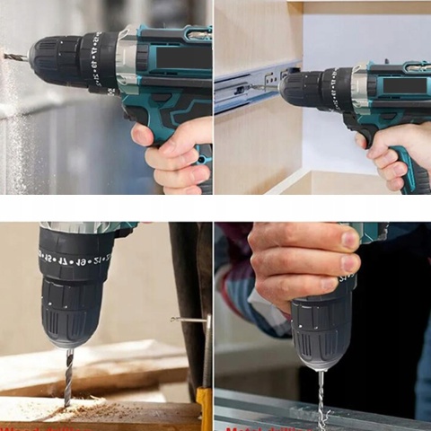 WKRĘTARKA WIERTARKA AKUMULATOROWA 2xAKU NASADKI BITY LED WALIZKA ZESTAW XXL