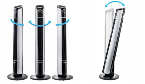 Wentylator kolumnowy CICHY Wiatrak podłogowy stojący Yoer 3D +JONIZACJA
