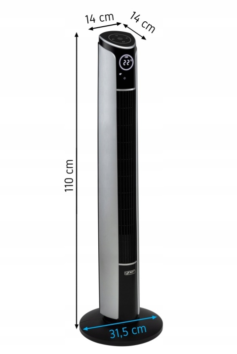 Wentylator kolumnowy CICHY Wiatrak podłogowy stojący Yoer 3D +JONIZACJA