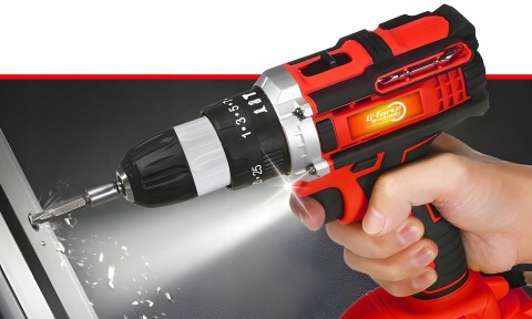 Wiertarko Wkrętarka Akumulatorowa 2X Akumulator Mocna Wydajna Wkrętarka