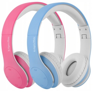 Wygodne słuchawki bezprzewodowe dla dzieci Kruger&Matz RÓŻOWE | 15h pracy!