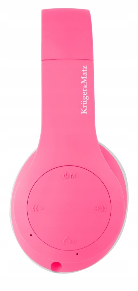 Wygodne słuchawki bezprzewodowe dla dzieci Kruger&Matz RÓŻOWE | 15h pracy!