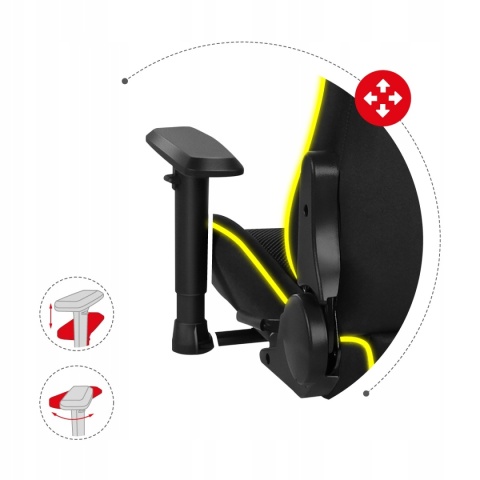 Wygodny Fotel Gamingowy Obrotowy DLA GRACZA Huzaro Force 6.3 RGB Mesh