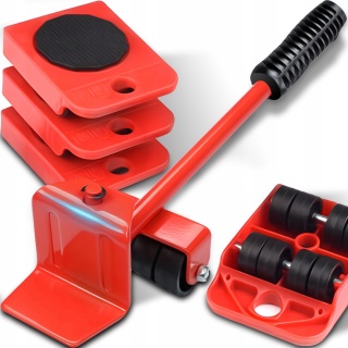 ZESTAW ROLKI DO TRANSPORTU PRZESUWANIA MEBLI 150KG PODSTAWKI Z ROLKAMI