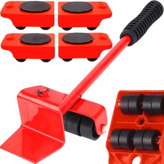 ZESTAW ROLKI DO TRANSPORTU PRZESUWANIA MEBLI 150KG PODSTAWKI Z ROLKAMI