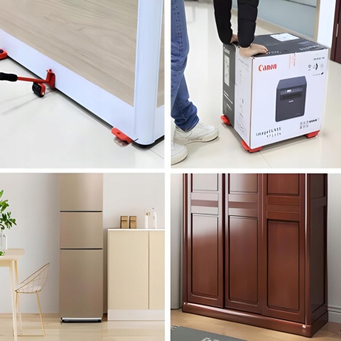 ZESTAW ROLKI DO TRANSPORTU PRZESUWANIA MEBLI 150KG PODSTAWKI Z ROLKAMI