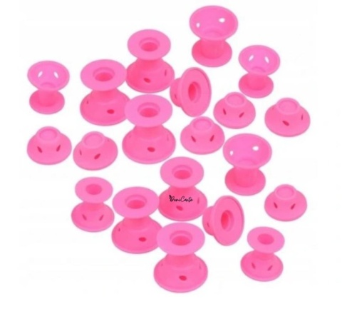 ZESTAW SILIKONOWYCH WAŁKÓW PAPILOTÓW DO KRĘCENIA WŁOSÓW 20SZT LOKI FALE