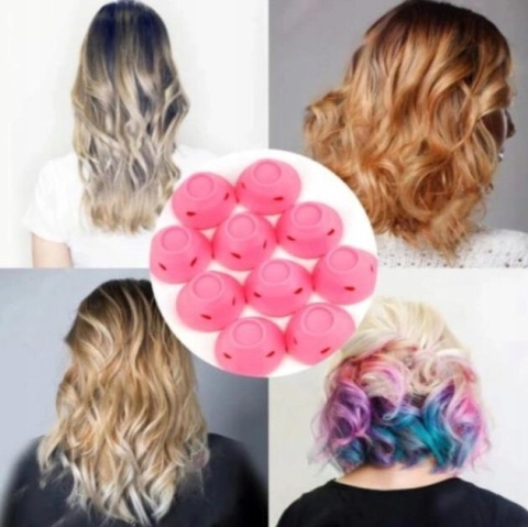 ZESTAW SILIKONOWYCH WAŁKÓW PAPILOTÓW DO KRĘCENIA WŁOSÓW 20SZT LOKI FALE