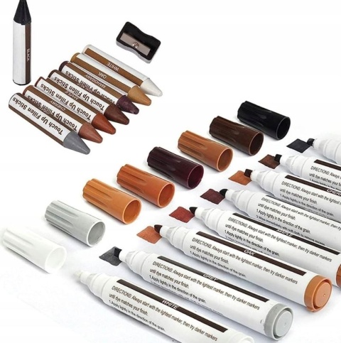 Zestaw DO NAPRAWY PANELI mebli WOSK marker NAPRAWCZY drewna 21 ELEMENTÓW