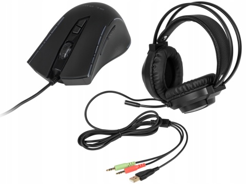 Zestaw Gamingowy Klawiatura Membranowa + Mysz Myszka Optyczna + Słuchawki