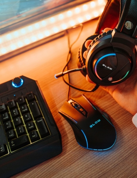 Zestaw Gamingowy Klawiatura Membranowa + Mysz Myszka Optyczna + Słuchawki