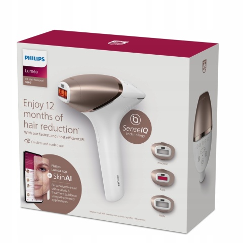 Depilator IPL Philips Lumea 9900 BRI973/00 z technologią SenseIQ