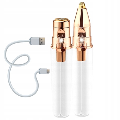 Elegancki Trymer 2w1 do Brwi i Twarzy z USB - Depilator Akumulatorowy