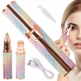 Elegancki depilator do brwi i twarzy z LED, akumulatorowy, USB