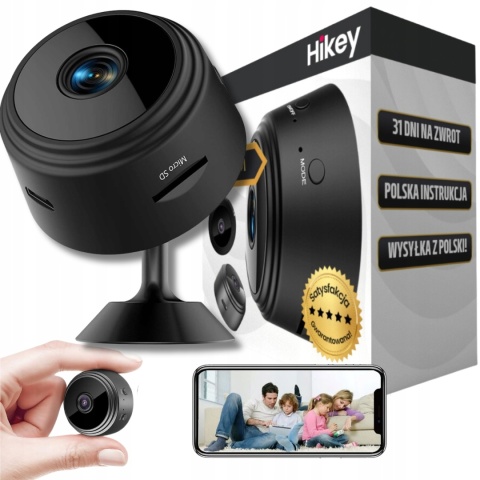 Mini Kamera Wi-Fi Hikey 1080P - Szpiegowska, Bezprzewodowa, Zewnętrzna