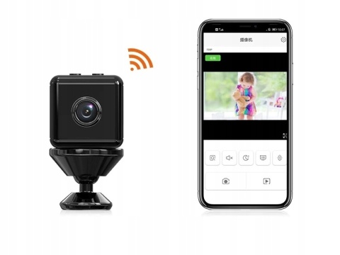 Mini Kamera Fwefgfd565 Kamera Wi-Fi Z Trybem Nocnym + Podstawka 4K Uhd