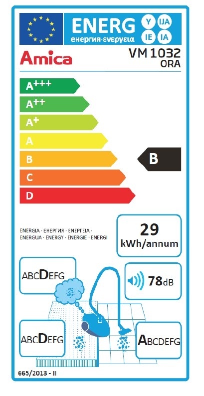 Odkurzacz workowy Amica Ora VM1032, 900W, cichy, EPA 10, lekki, mocny