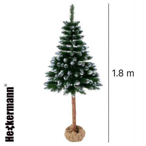 Choinka Sztuczna 180Cm - Nat. Pień, Ośnież.Gałązki, Z Stojakiem I Jutą.