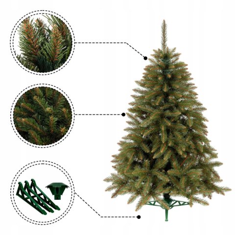 Choinka Sztuczna Świerk Kaukaski 150Cm Naturalna Premium Polska + Stojak