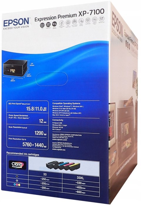 Szybka Drukarka Atramentowa 3W1 Epson Xp-7100 Adf Duplex Wifi 32 Str./Min