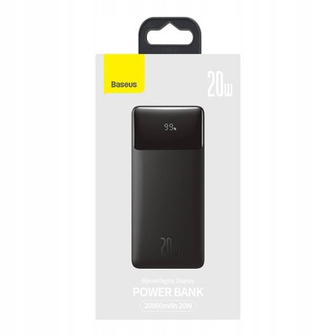 Baseus Powerbank 20000Mah 20W Usb-A Usb-C Lcd 3A Bezpieczeństwo Wyświetlacz