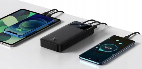 Baseus Powerbank 30000Mah 20W 4 Porty Usb-C Led Czarny 4Xporty Wejściowe
