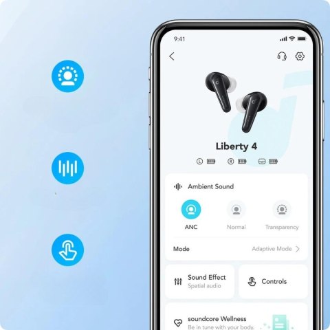 Bezprzewodowe Słuchawki Douszne Dokanałowe Soundcore Liberty 4 Czarne Ldac