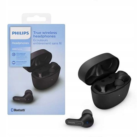 Doskonałe Bezprzewodowe Słuchawki Philips Bluetooth 5.1 Czarne Dokanałowe