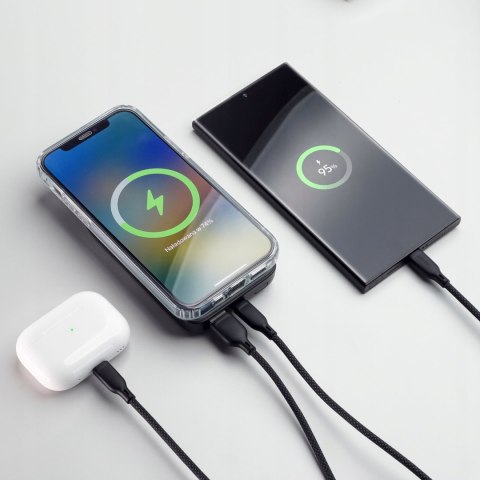 Joyroom Jr-W020 10000Mah 20W Magnetyczny Powerbank Usb-C 3 Porty 15W Czarny
