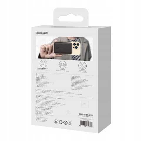 Magnetyczny Powerbank 10000Mah 20W Pd Magsafe Usb-C Bezprzewodowy Czarny