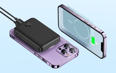 Magnetyczny Powerbank 10000Mah 20W Pd Magsafe Usb-C Bezprzewodowy Czarny