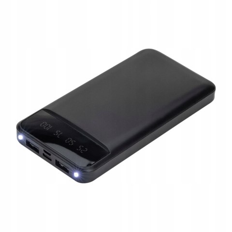Powerbank 10000Mah 2.1A 4 Przewody + Latarka Wyświetlacz Led Kompaktowy