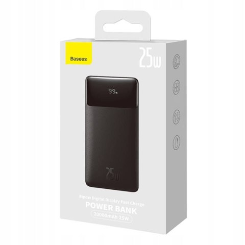 Powerbank Baseus 20000Mah 25W Usb-C + 2X Usb Szybkie Ładowanie Bezpieczny