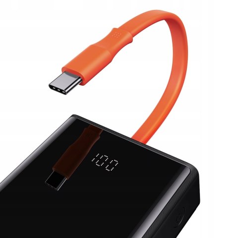 Powerbank Baseus 20000Mah 65W Pd Qc3.0 Usb-C Kabel Led Laptop Tablet Czarny