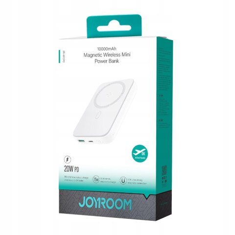 Powerbank Bezprzewodowy Magnetyczny Mocny Magsafe 10000Mah Joyroom Biały