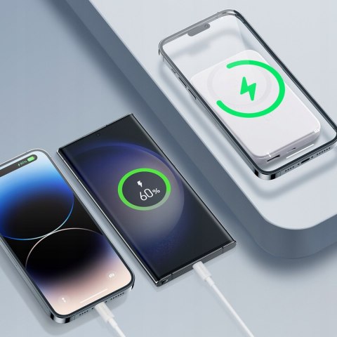 Powerbank Bezprzewodowy Magnetyczny Mocny Magsafe 10000Mah Joyroom Biały