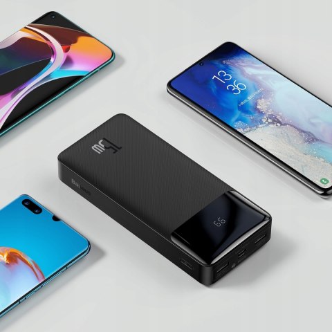 Powerbank Bipow 20000Mah Wyświetlacz Lcd Szybkie Ładowanie 15W 3 Porty