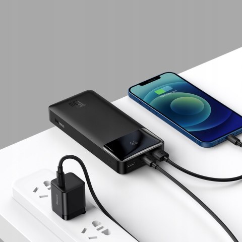 Powerbank Bipow 20000Mah Wyświetlacz Lcd Szybkie Ładowanie 15W 3 Porty
