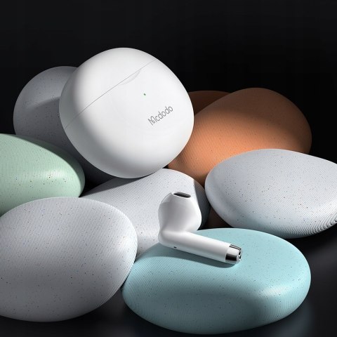 Słuchawki Douszne Bezprzewodowe Mcdodo Bluetooth 5.0 Etui Białe Mic Ip54