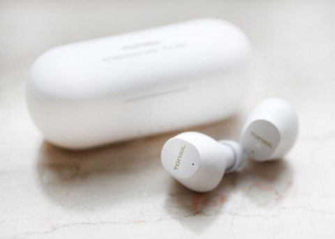 Stylowe Słuchawki Bezprzewodowe Tonsil T45bt Ipx5 Bluetooth 5.2 Białe 10M