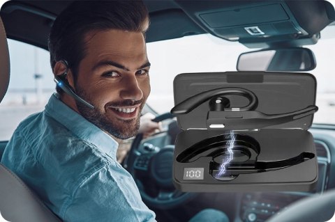 Wodoodporna Słuchawka Samochodowa Bluetooth 5.1 Czysty Dźwięk Ergonomiczny