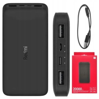 Xiaomi Redmi Powerbank 20000Mah 18W Szybka Ładowarka Usb Czarny Do Podróży