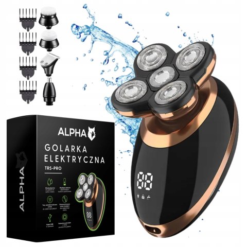 Alpha Tr5-Pro Golarka 5W1 Trymer Do Nosa Brody Szczoteczka Lcd Wodoodporna