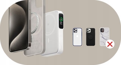 Anker Maggo Powerbank 10000Mah 15W Qi2 Usb-C Lcd Ładowanie Magnetyczne Biel