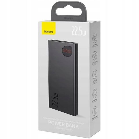 Baseus Adaman Metal 20000Mah Power Bank 22.5W Qc3.0 Pd3.0 3Xusb Led Czarny