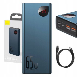 Baseus Power Bank 20000Mah 65W Pd 3.0 Qc 4 2Xusb Usb-C Metal Led Niebieski