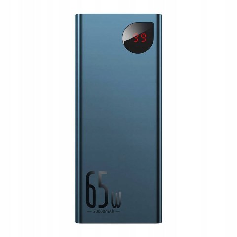 Baseus Power Bank 20000Mah 65W Pd 3.0 Qc 4 2Xusb Usb-C Metal Led Niebieski