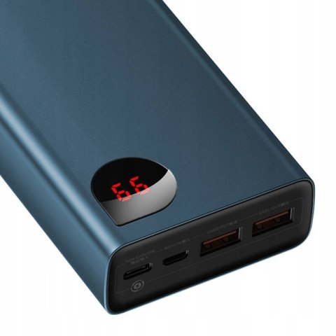 Baseus Power Bank 20000Mah 65W Pd 3.0 Qc 4 2Xusb Usb-C Metal Led Niebieski