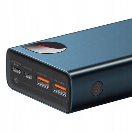 Baseus Power Bank 20000Mah 65W Pd 3.0 Qc 4 2Xusb Usb-C Metal Led Niebieski