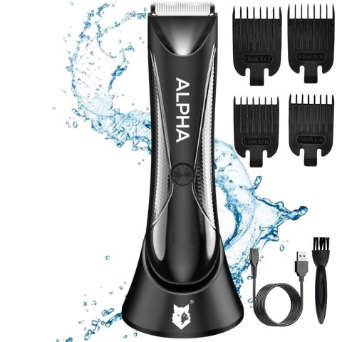 Bezprzewodowa Maszynka Alpha Abs-01 Wodoszczelna Intymna Trymer Led Czarna